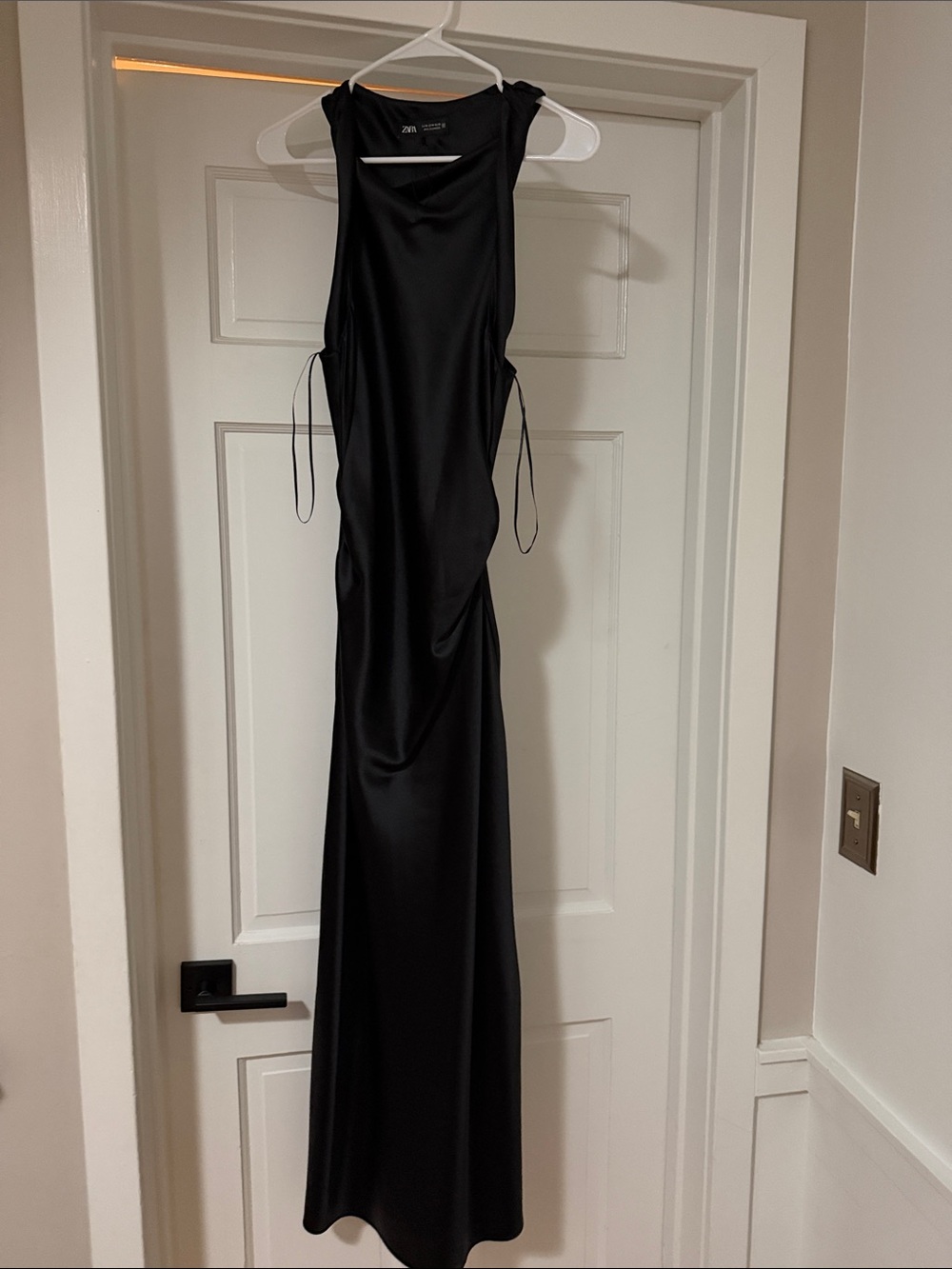 Zara Satin Black Dress size Medium